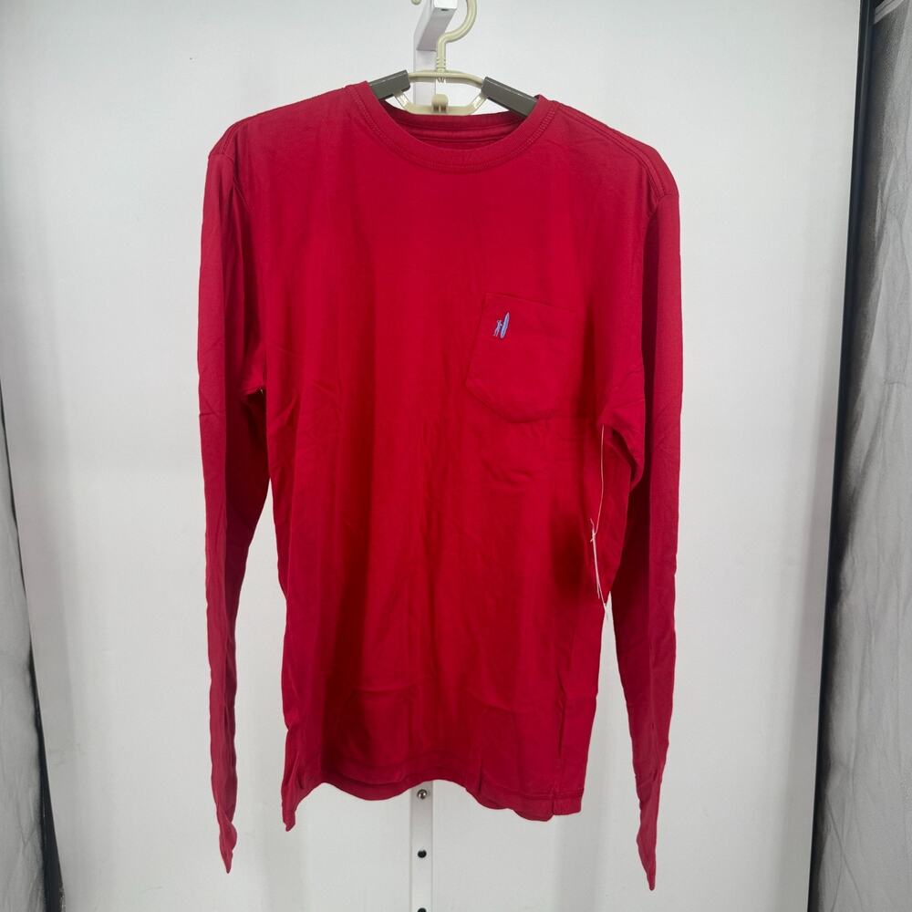 Johnnie-O Brennan Long Sleeve T-Shirt Mens S Crimson Red Crew Neck Tee JMLT2190